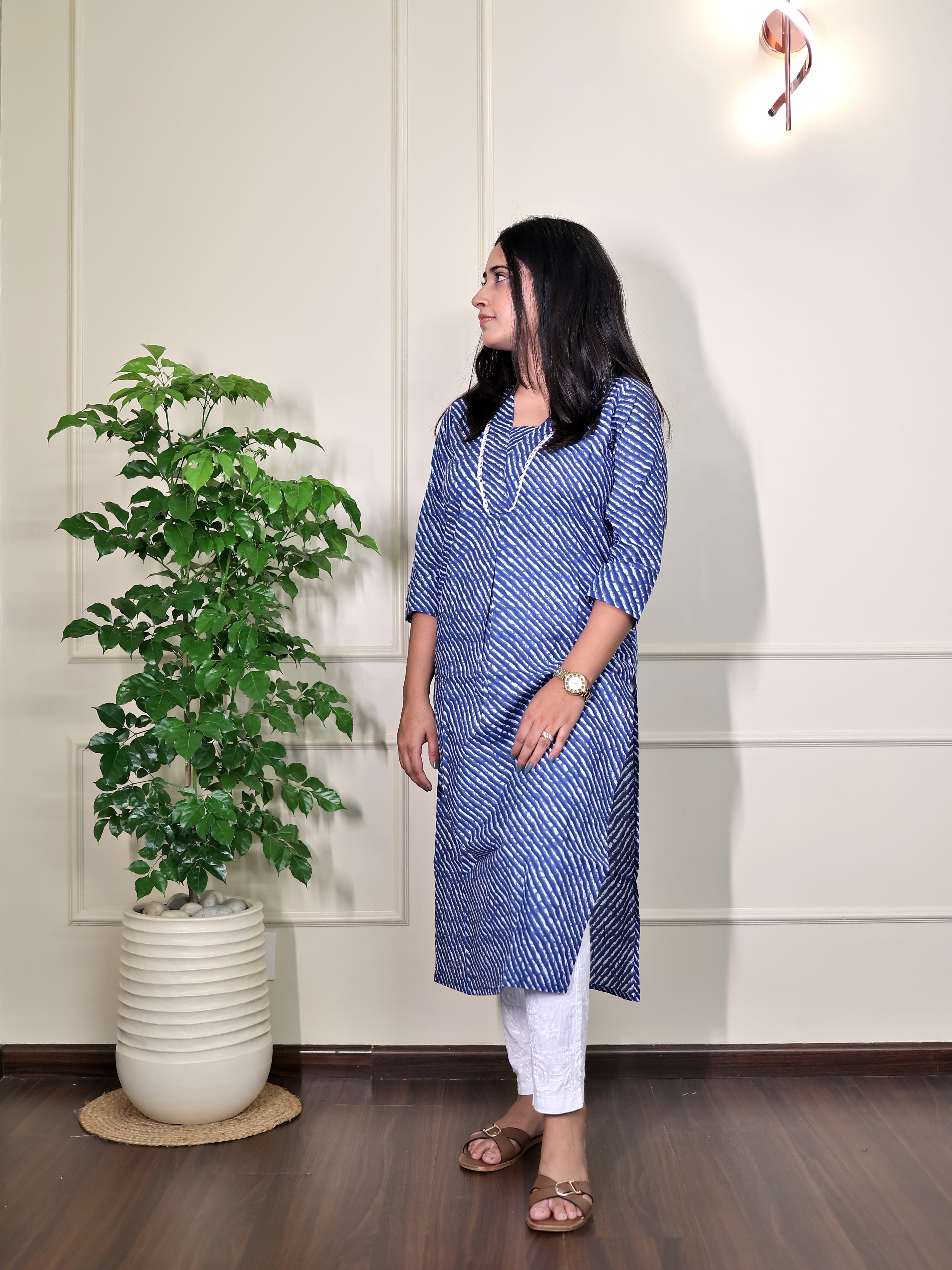 Sapphire Waves - Blue Leheriya Kurti