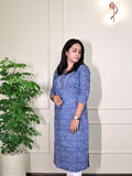 Sapphire Waves - Blue Leheriya Kurti