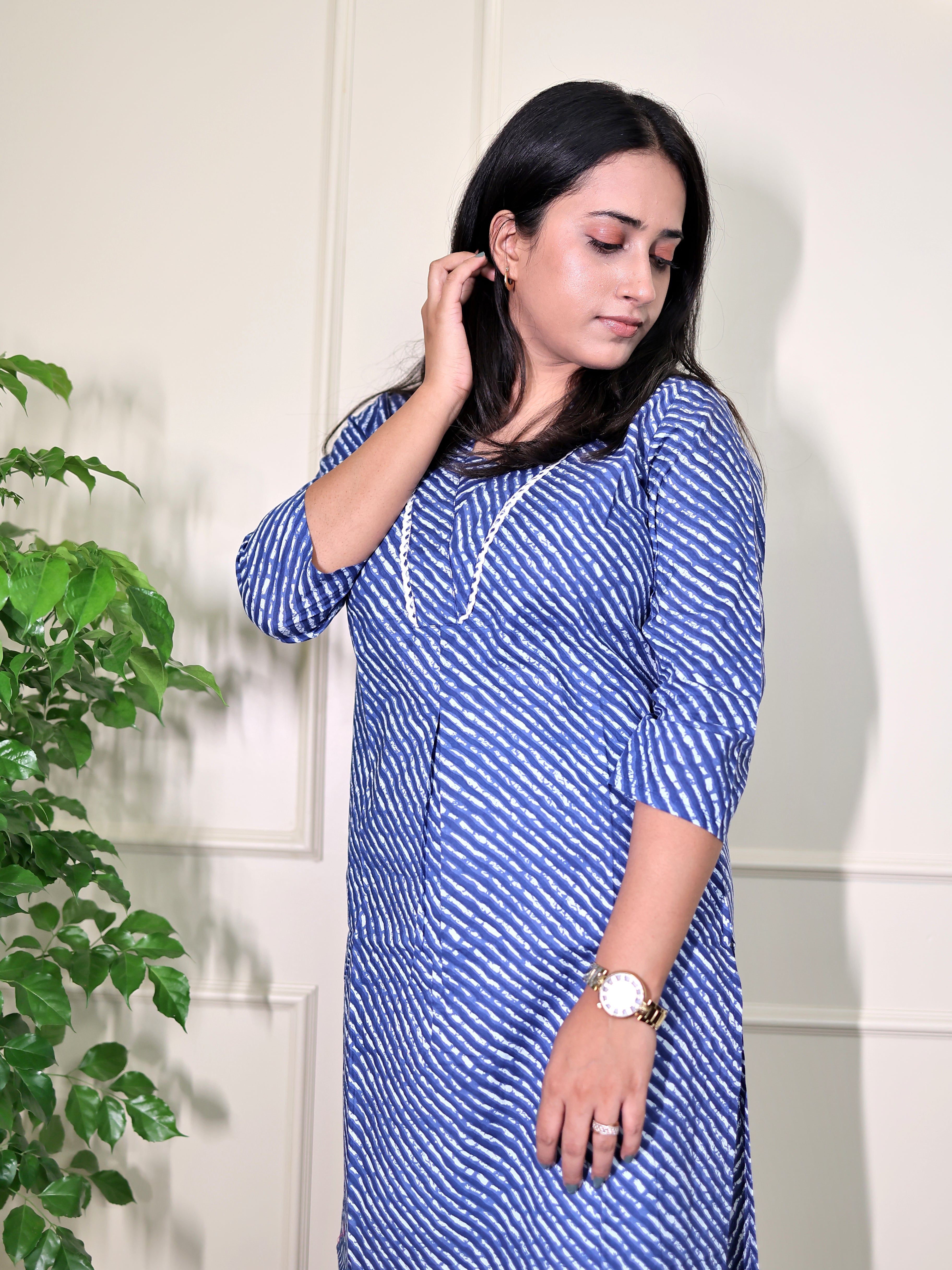 Sapphire Waves - Blue Leheriya Kurti