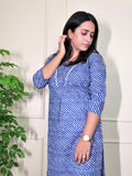 Sapphire Waves - Blue Leheriya Kurti